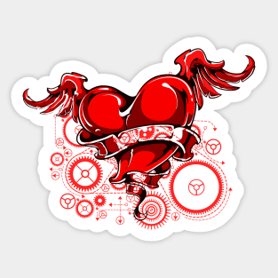 Steampunk. Mechanical heart Sticker